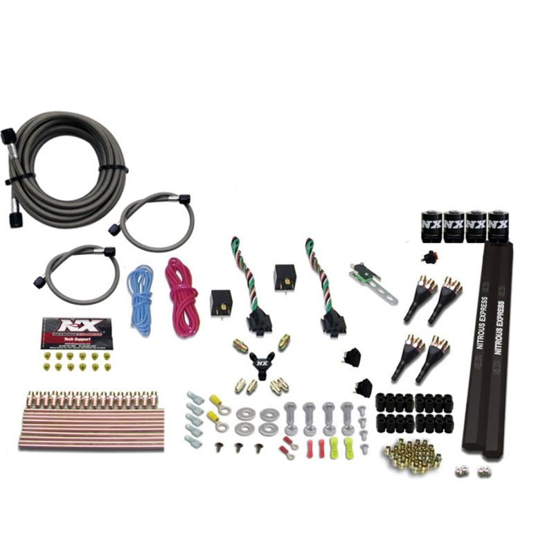 Nitrous Express 4 Cyl SX2 Nozzle Nitrous Kit (100-300HP x 2) w/o Bottle Nitrous Systems Nitrous Express