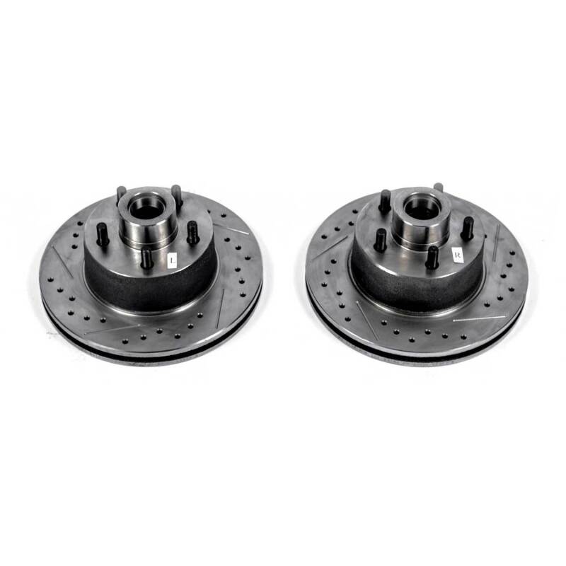 Power Stop 75-76 Chrysler Cordoba Front Evolution Drilled & Slotted Rotors - Pair Brake Rotors - Slot & Drilled PowerStop