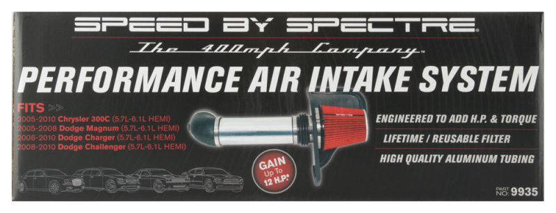 Spectre 05-10 Chrysler 300C V8-5.7/6.1L F/I Air Intake Kit - Polished w/Red Filter Cold Air Intakes Spectre
