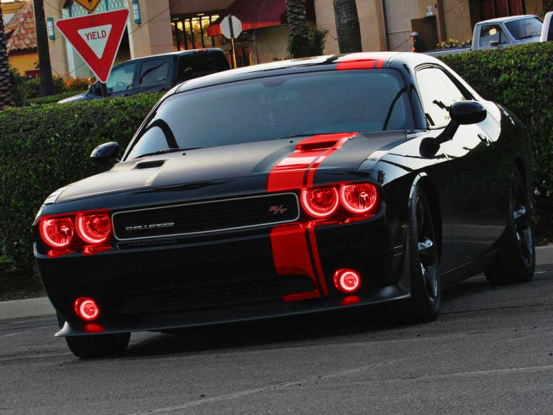 Oracle Dodge Challenger 08-14 LED Waterproof Halo Kit - Red Fog Lights ORACLE Lighting