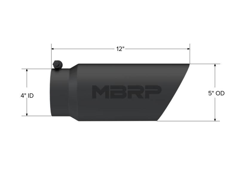 MBRP Universal Tip 5 O.D. Dual Wall Angled 4 inlet 12 length - Black Finish Tips MBRP