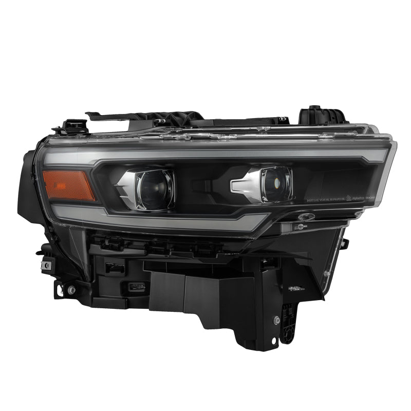 AlphaRex 25-26 Dodge Ram 1500 Luxx LED Proj Headlights -Black w/Activ Lit/ Seq Signal/Switchbk DRL Headlights AlphaRex