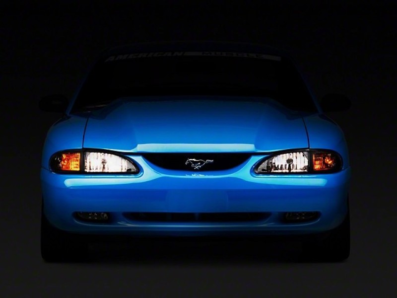 Raxiom 94-98 Mustang Axial Series Cobra Style Headlights- Black Housing (Clear Lens) Headlights Raxiom