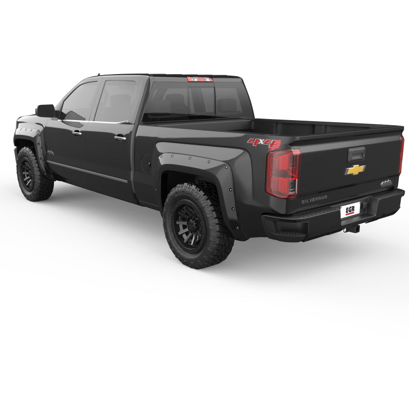 EGR 14+ Chev Silverado 6-8ft Bed Bolt-On Look Color Match Fender Flares - Set - Black Fender Flares EGR