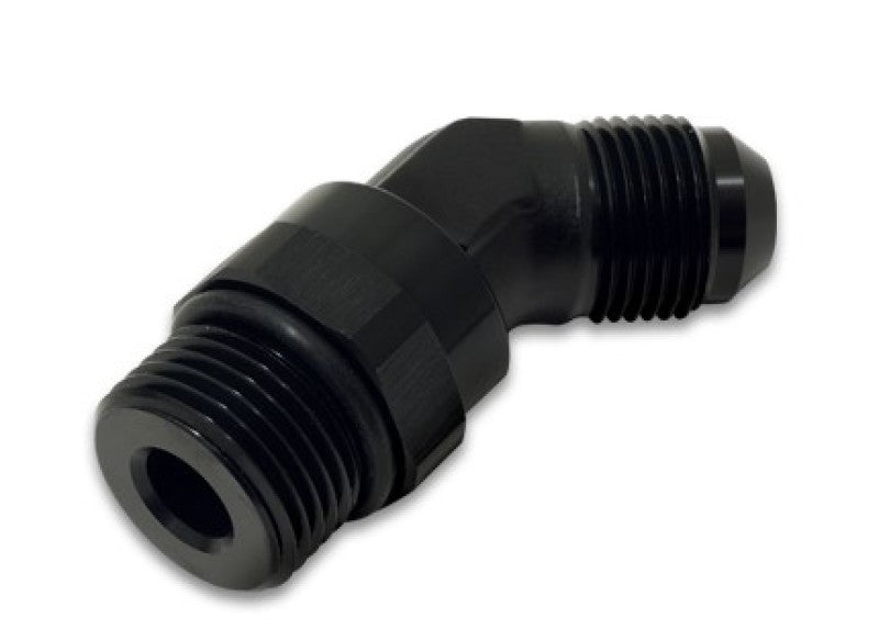 Vibrant -8AN Male to Male -10AN Straight Cut 45 Degree Adapter Fitting - Anodized Black Fittings Vibrant