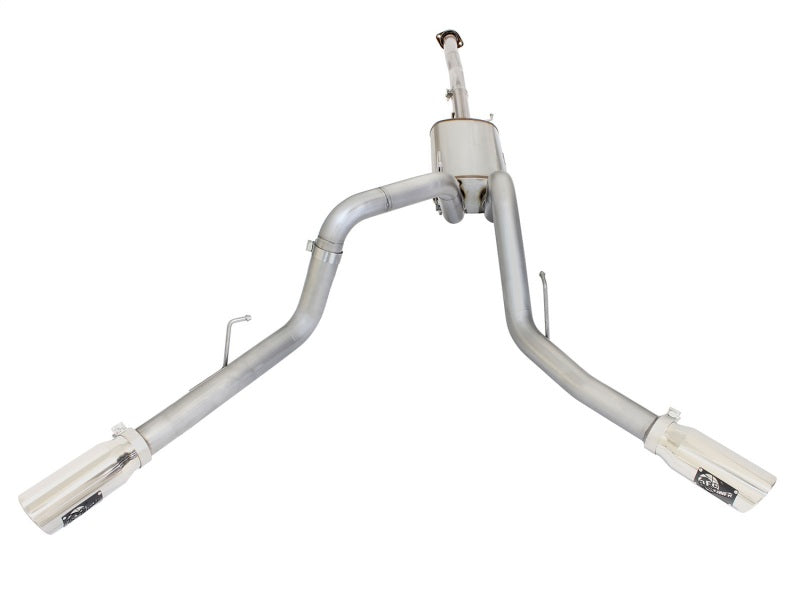 aFe MACHForce XP Exhaust 3in SS Dual Side Ext CB w/ Polished Tips 2015 Ford F150 5.0L V8 CC/SB EC/LB Catback aFe