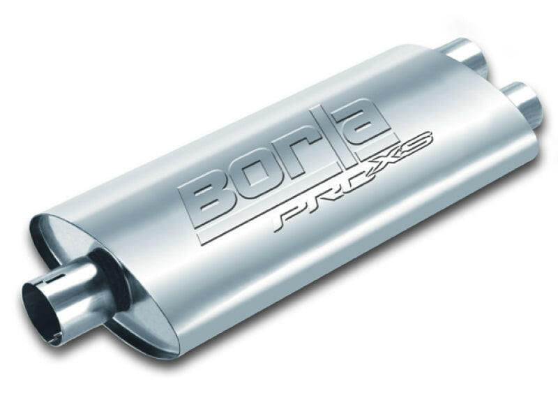 Borla Universal Center/Dual Oval 2.5in In/Dual 2.5in Out 19in x 4in x 9.5in Notched PRO-XS Muffler Muffler Borla