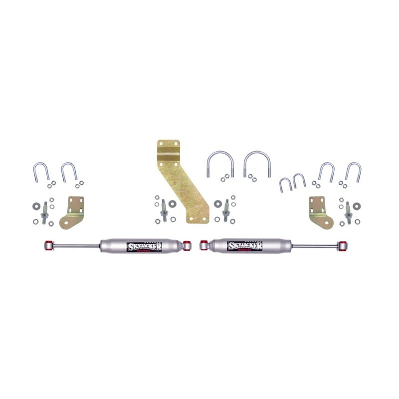 Skyjacker 66-77 Ford Bronco 4WD 9000 Dual Stabilizer Kit w/ Silver Cylinders Steering Dampers Skyjacker