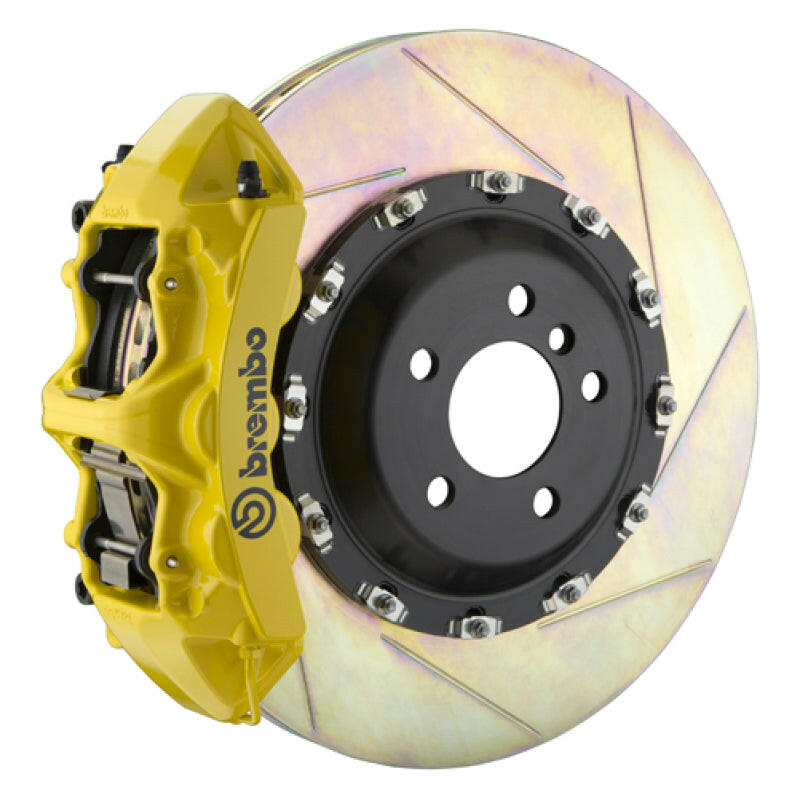 Brembo 10-19 Ghost Front GT BBK 6 Piston Cast 411x34 2pc Rotor Slotted Type-1- Yellow Brake Kits - Performance Slot Brembo