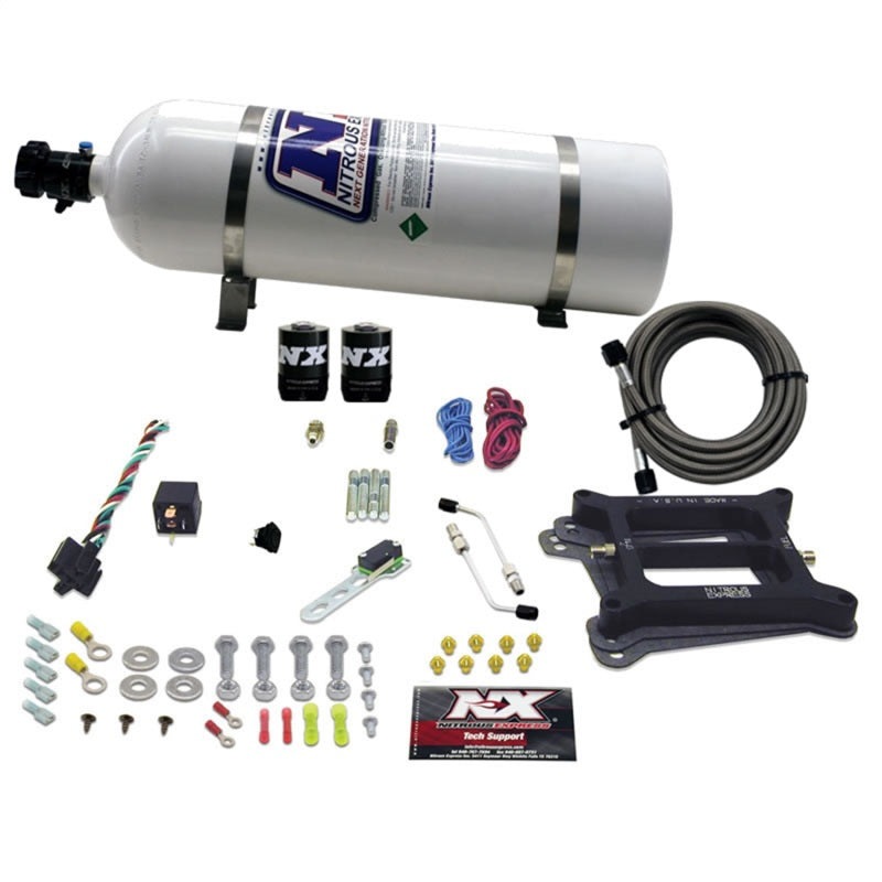 Nitrous Express 4150 4-BBL/Alcohol Nitrous Kit (100-500HP) w/15lb Bottle Nitrous Systems Nitrous Express