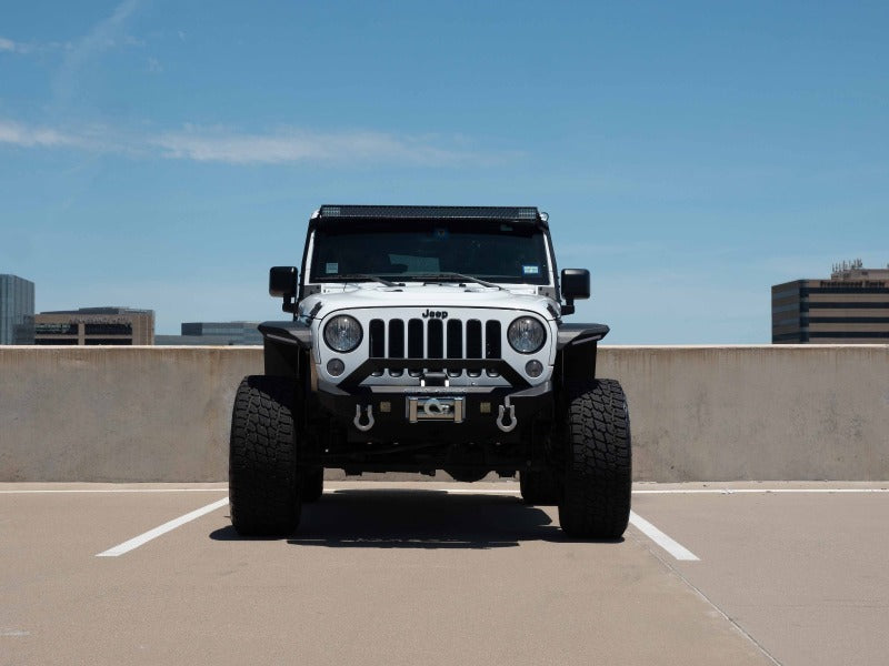 Road Armor 07-18 Jeep Wrangler JK Stealth Front Fender Flare Body Armor w/LED DRL - Tex Blk Bumpers - Steel Road Armor