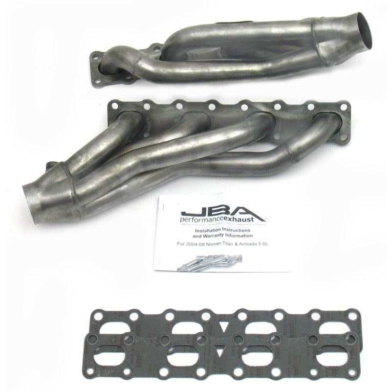 JBA 04-15 Nissan 5.6L VK56DE Oval Port 1-5/8in Primary Raw 409SS Cat4Ward Header Headers & Manifolds JBA