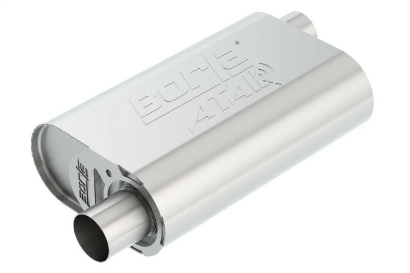 Borla CrateMuffler Stock SBC 283/327/350 ATAK 2.25in Offset/Offset 14inx4.35inx9in Oval Muffler Muffler Borla
