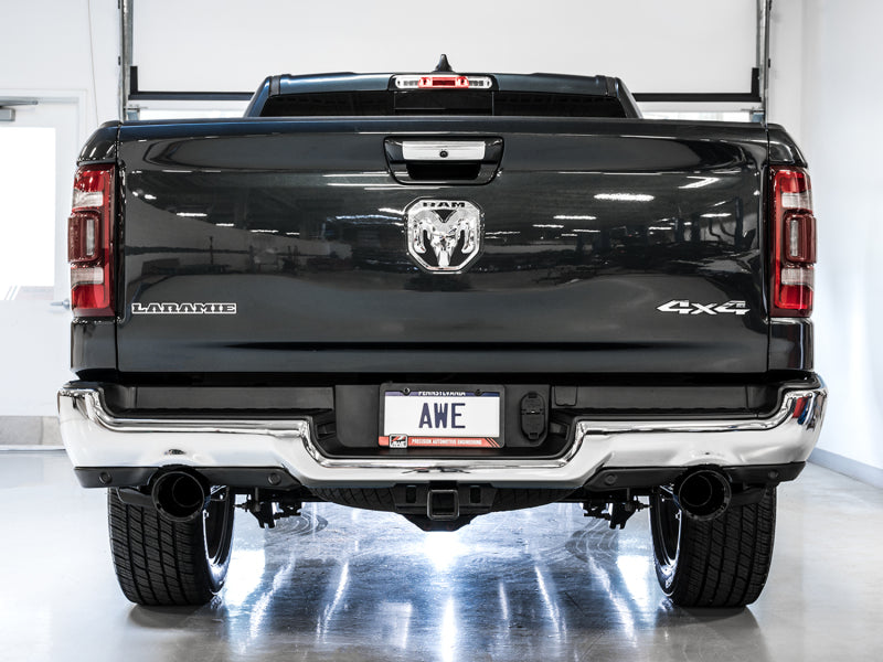 AWE Tuning 19-21 RAM 1500 5.7L (w/Cutouts) 0FG Dual Rear Exit Cat-Back Exhaust - Diamond Black Tips Catback AWE Tuning