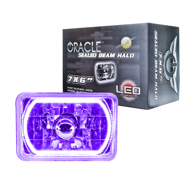 Oracle Pre-Installed Lights 7x6 IN. Sealed Beam - UV/Purple Halo Headlights ORACLE Lighting