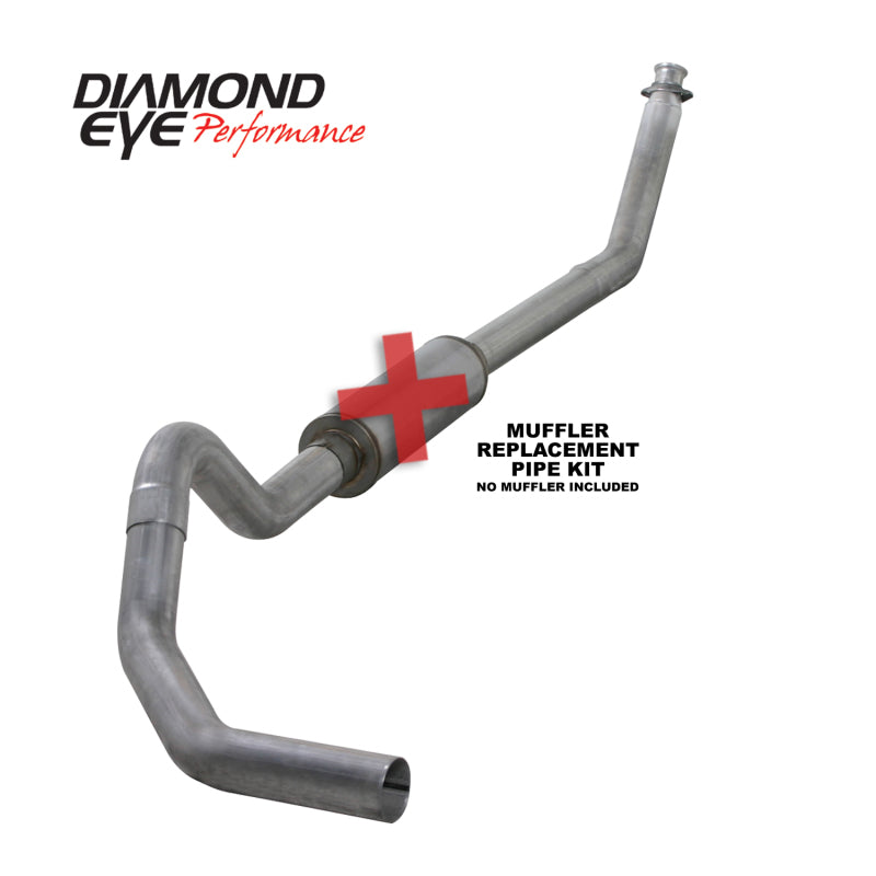 Diamond Eye KIT 4in TB MFLR RPLCMENT PIPE SGL AL: 98.5 - 02 DODGE CUMMINS 5.9L Turbo Back Diamond Eye Performance