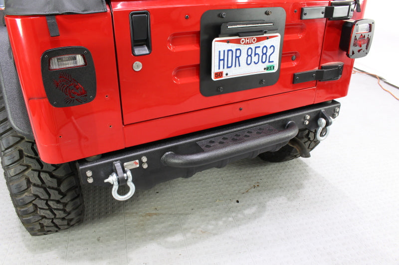 Fishbone Offroad 97-06 Jeep Wrangler TJ Rear Bumper W/Step Piranha Series Bumpers - Steel Fishbone Offroad