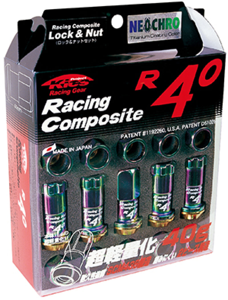 Project Kics R40 Single PC 12X1.25 NeoChrome Lug Nuts Project Kics