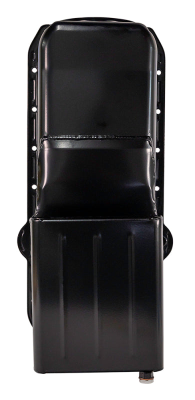 Moroso Pre-80 Chevrolet Small Block (w/Driver Side Dipstick) Wet Sump 6qt 9in Steel Oil Pan - Black Oil Pans Moroso