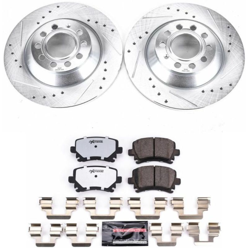 Power Stop 05-11 Audi A6 Rear Z26 Street Warrior Brake Kit Brake Kits - Performance D&S PowerStop