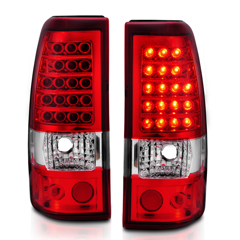 ANZO 2003-2006 Chevrolet Silverado 1500 LED Taillights Red/Clear Tail Lights ANZO