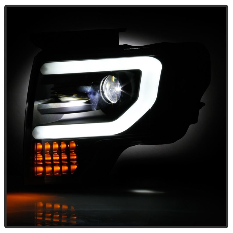 Spyder Ford F150 09-14 Halogen Light Bar Projector Headlights Black PRO-YD-FF15009PL-SEQ-BK Headlights SPYDER