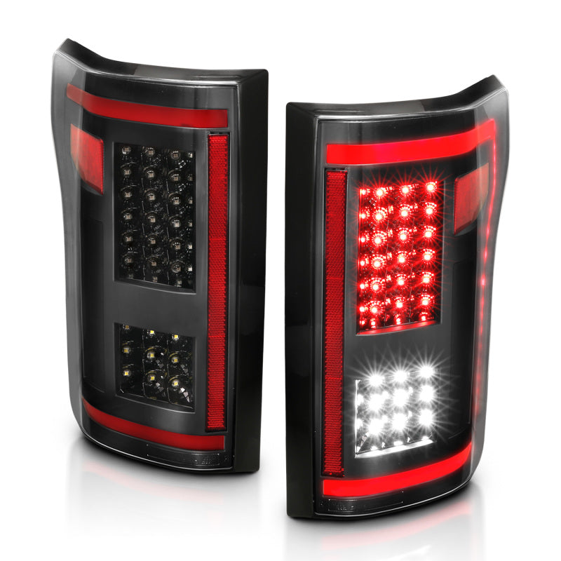 ANZO 15-17 Ford F-150 LED Taillights Black w/ Sequential Tail Lights ANZO