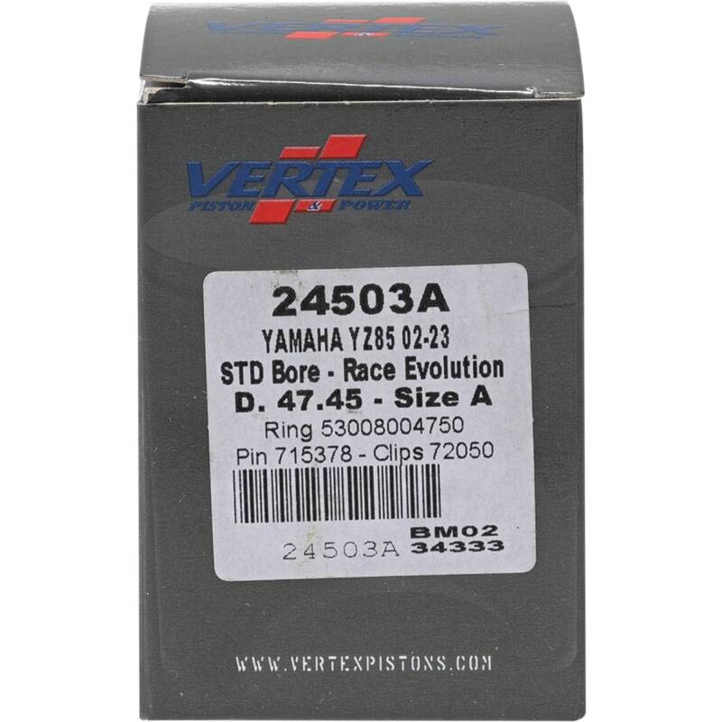 Vertex Piston 02-24 Yamaha YZ 85 85cc Cast Race Evolution Piston Kit Piston Sets - Powersports Vertex Pistons