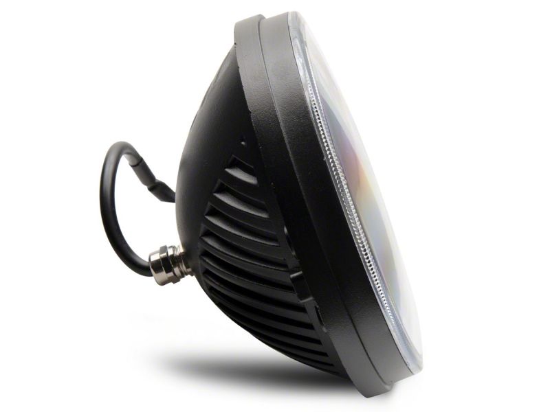 Raxiom 97-18 Jeep Wrangler TJ & JK Axial 7-In LED Headlights w/ DRL - Black Housing (Clear Lens) Headlights Raxiom
