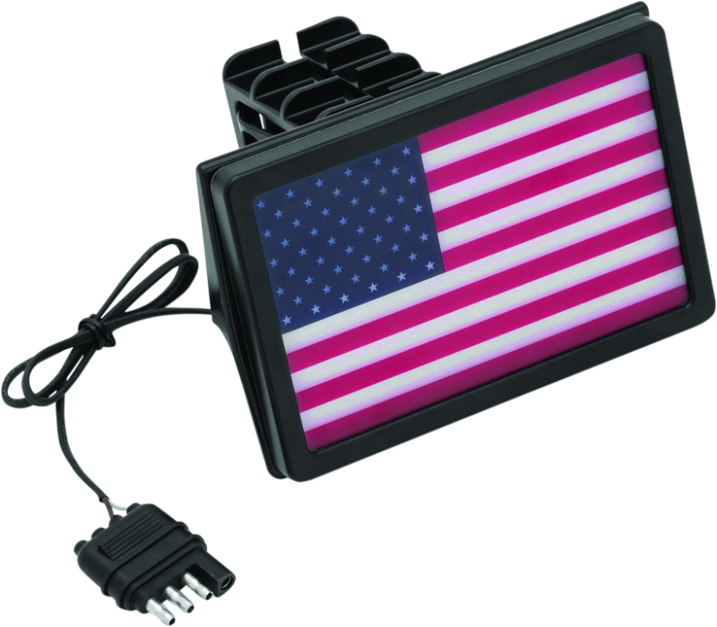 Kuryakyn Freedom Flag LED Hitch Cover Black Brackets Kuryakyn