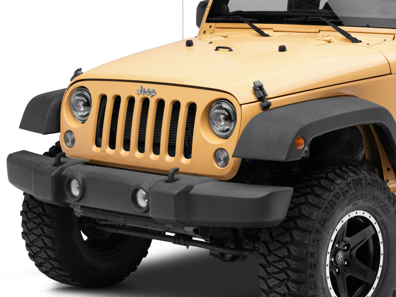 Raxiom 07-18 Jeep Wrangler JK Axial Series LED Headlights- Black Housing (Clear Lens) Headlights Raxiom