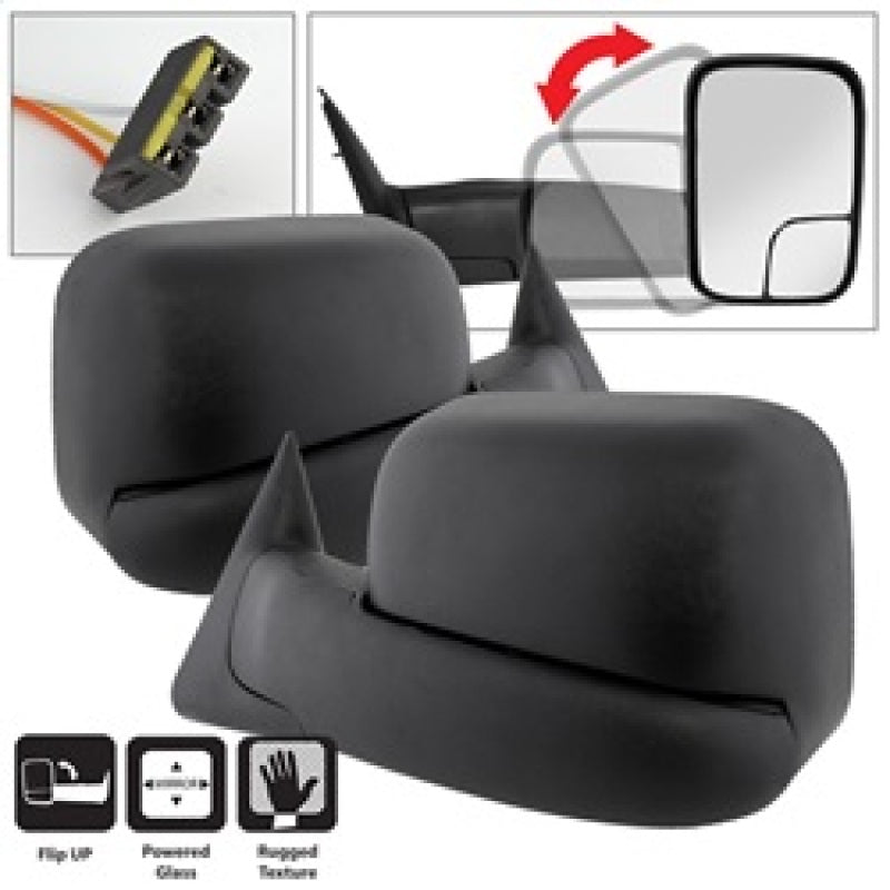 xTune Dodge Ram 94-97 L&R Manual Extendable Power Adjust Mirror MIR-DRAM94-PW-SET Side Mirrors SPYDER