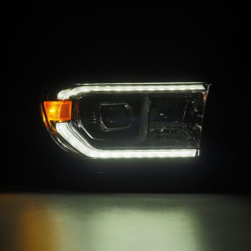 AlphaRex 07-13 Toyota Tundra / 08-17 Sequoia LUXX LED Proj HL Chrome w/Actv Light / Seq. Sig + DRL Headlights AlphaRex