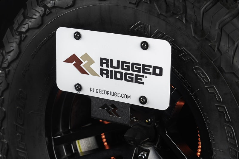 Rugged Ridge Tag Relocation Bracket Rear 18-20 Jeep Wrangler JL Spare Tire Carriers Rugged Ridge