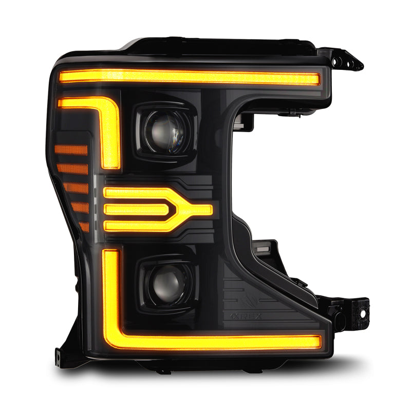 AlphaRex 20-22 Ford F-250/350/450 SD LUXX-Series LED Proj Headlights Alpha-Bk w/Acv Light SS & SBDRL Headlights AlphaRex