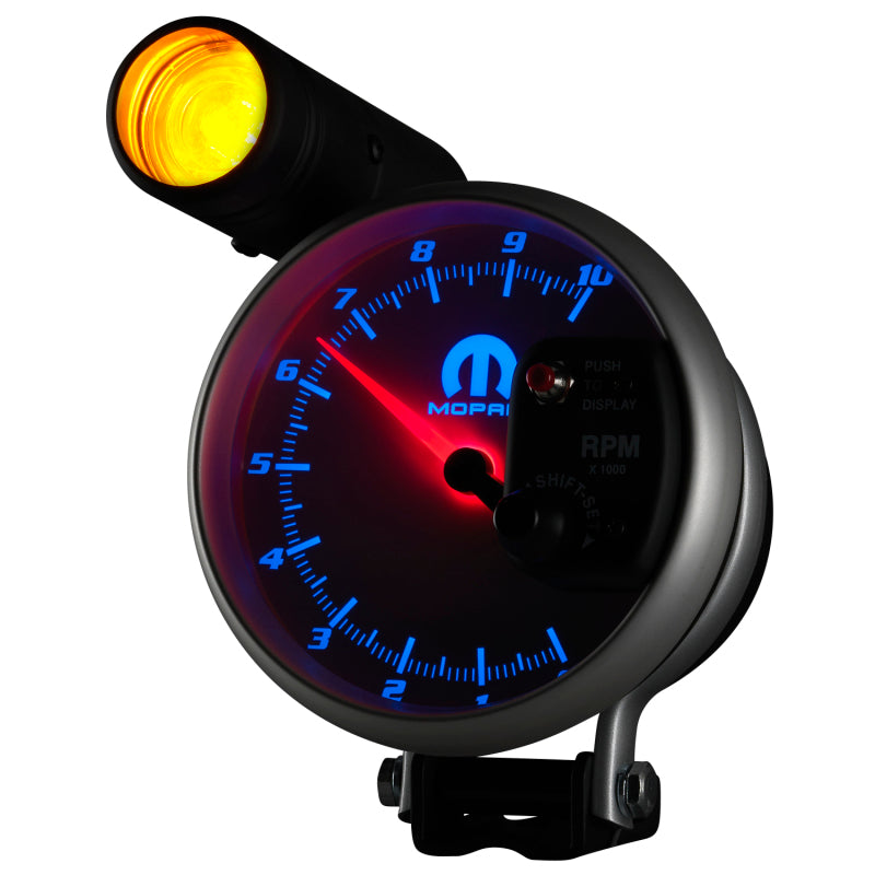 Autometer Mopar 5in / 10k RPM / Pedestal Mount White Tachometer w/ Shift Light Gauges AutoMeter