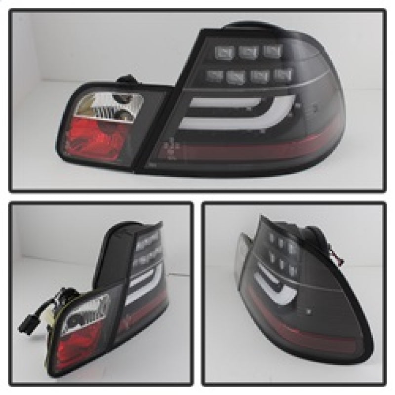 Spyder 04-06 BMW E46 2Dr (Coupe ONLY No Conv.) Lgtbar Styl LED Tail Lghts Blk ALT-YD-BE4604-LBLED-BK Tail Lights SPYDER