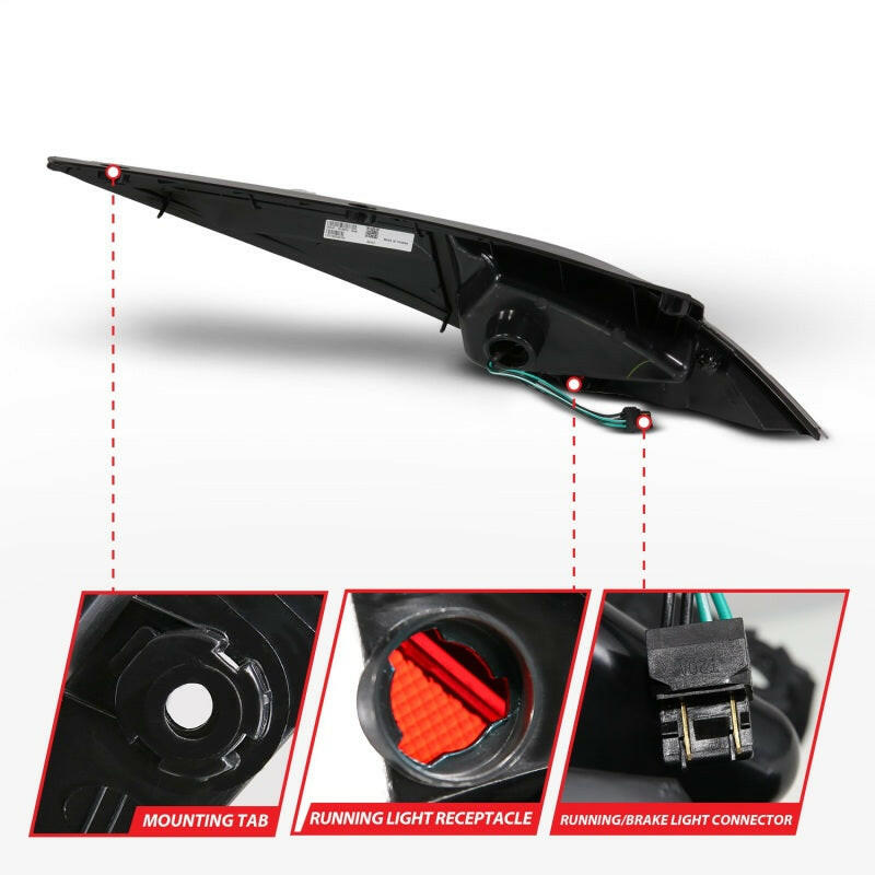 ANZO 2003-2005 Nissan 350Z LED Taillights Black Tail Lights ANZO