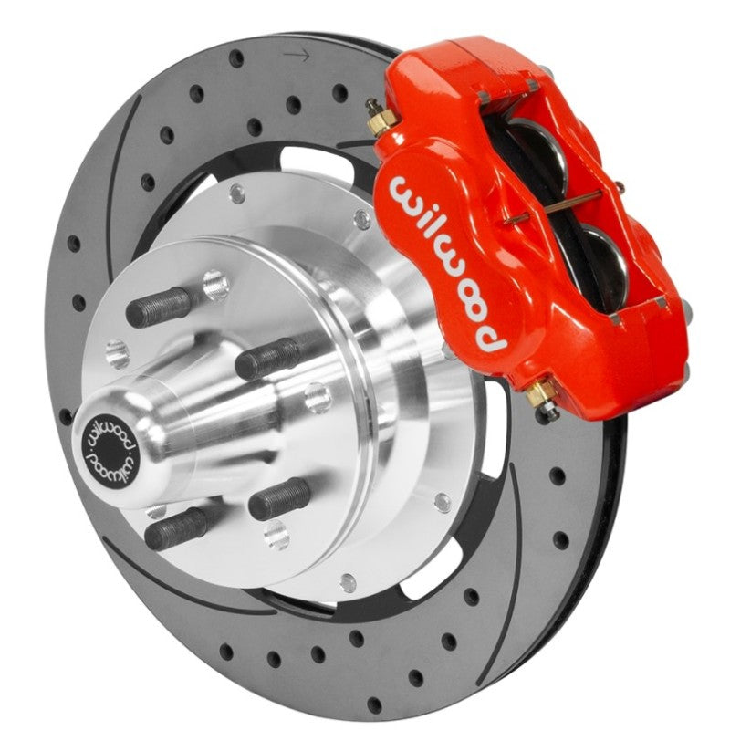 Wilwood Forged Dynalite Front Brake Kit 12.19in SRP Drilled/Slotted Rotor - Red Big Brake Kits Wilwood