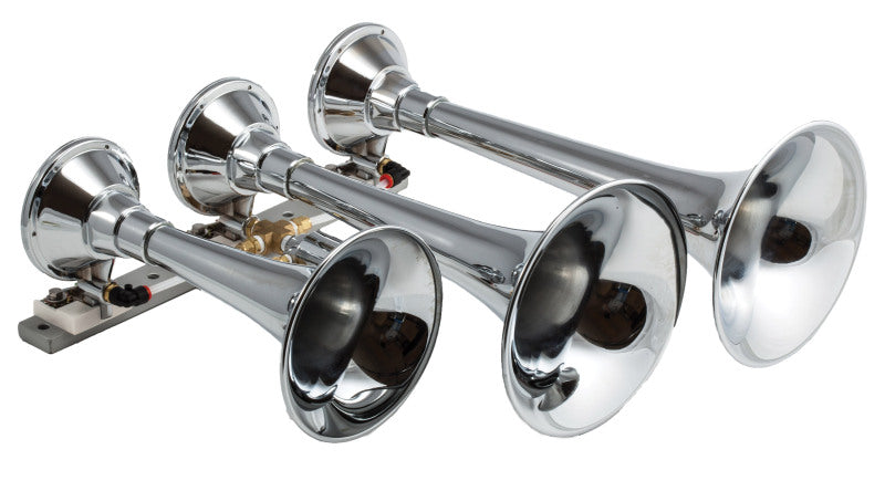 Kleinn Chrome Triple Horn/ 14.75In/ 13In/9.5In - Chrome-Plated Spun Copper Horns Kleinn Air Horns
