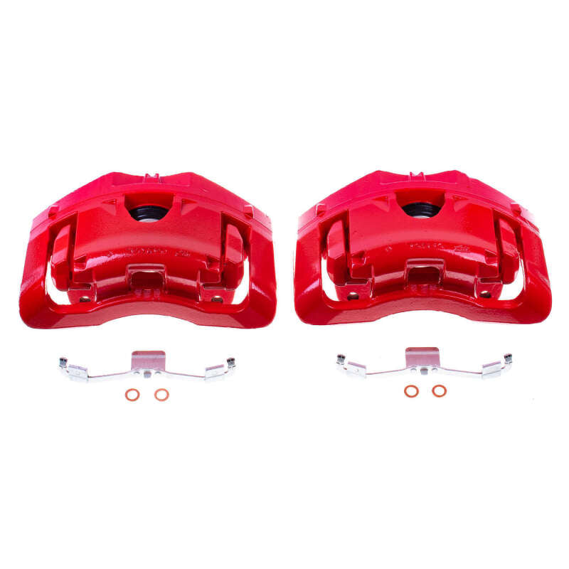 Power Stop 2008 Volvo S60 Front Red Calipers w/Brackets - Pair Brake Calipers - Perf PowerStop