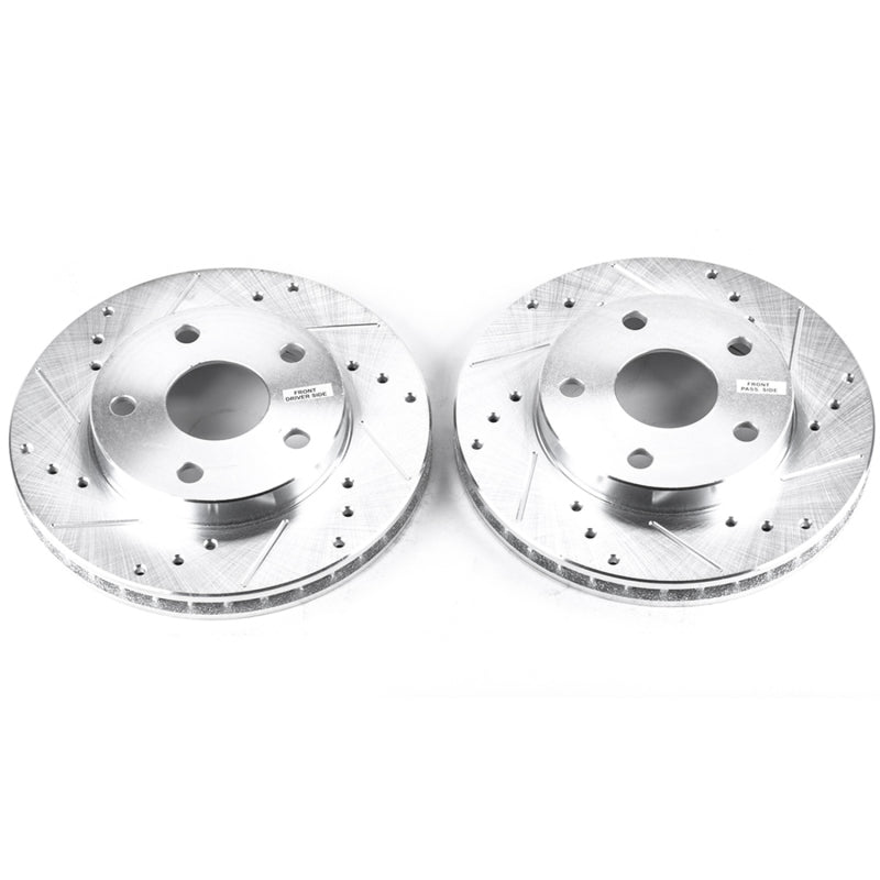 Power Stop 91-95 Toyota MR2 Front Evolution Drilled & Slotted Rotors - Pair Brake Rotors - Slot & Drilled PowerStop