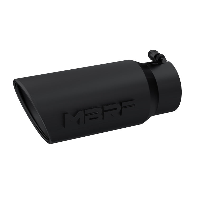 MBRP Universal Tip 5 O.D. Angled Rolled End 4 inlet 12 length - Black Finish Tips MBRP
