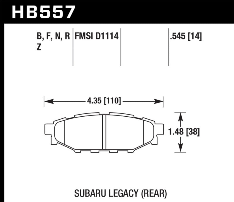 Hawk 08 WRX Rear HPS Street Brake Pads Brake Pads - Performance Hawk Performance