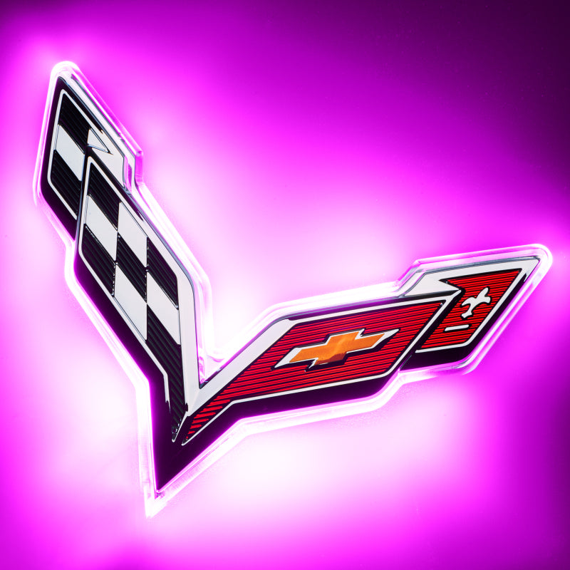Oracle Corvette C7 Rear Illuminated Emblem - Dual Intensity - Pink Light Accessories and Wiring ORACLE Lighting