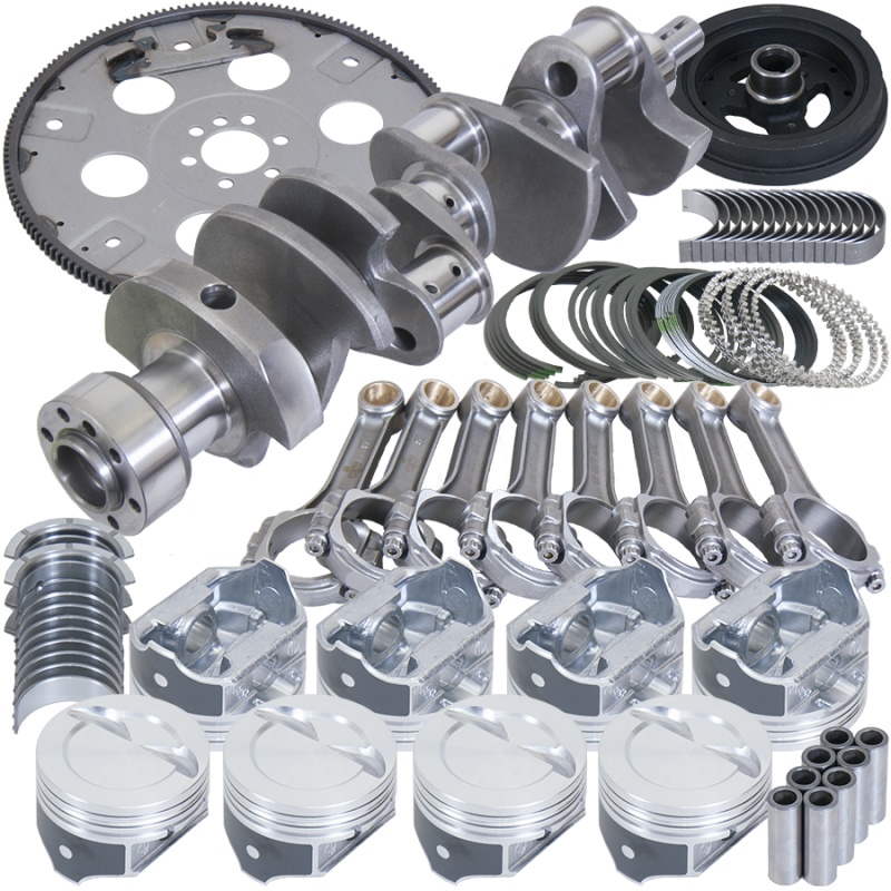 Eagle Chevy 350 1Pc 3.750in Crank 5.700in I-Beam Rods 4.060in Pistons 168 Tooth FP Balanced Assembly Rotating Assemblies Eagle