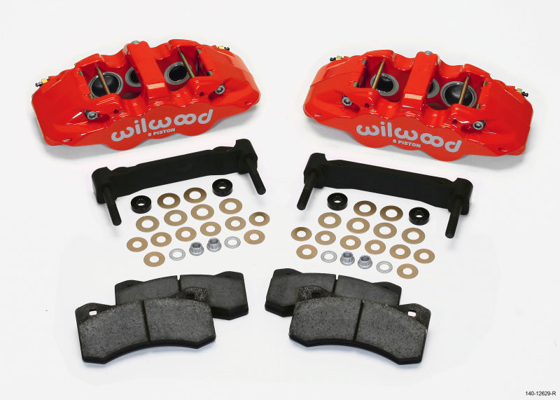 Wilwood AERO6 Front Caliper & Bracket Kit - Red 97-13 C5/C6 Corvette w/ OEM HD/Z51 Rotors Big Brake Kits Wilwood