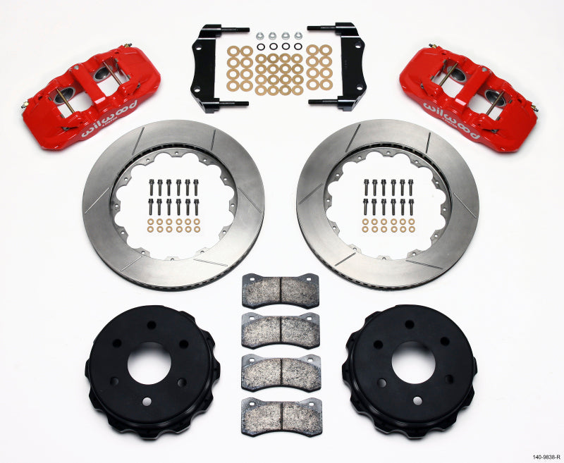 Wilwood AERO4 RearTruck Kit 14.25in Red 1999-2010 GM 1500-SUV 2 Piston OE Caliper Big Brake Kits Wilwood