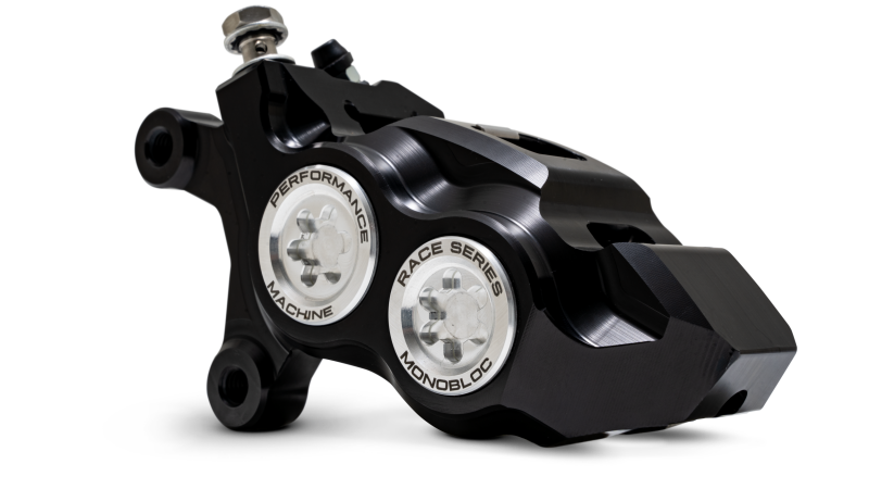 Performance Machine 08-23 FL,18-24 M8 Softail,06-17 VRod 137x4B Rce Series Monobloc Caliper Left BLK Brake Calipers - Perf Performance Machine
