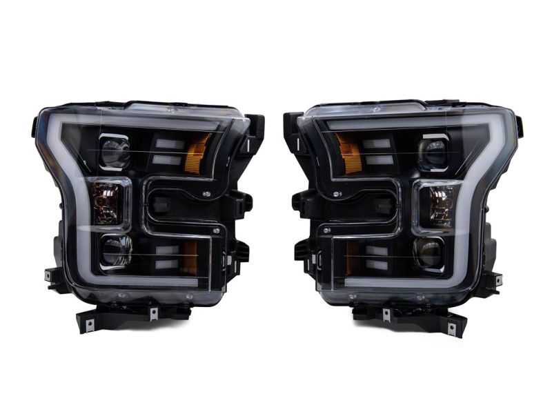 Raxiom 15-17 Ford F-150 G3 Projector Headlights w/ LED Accent- Black Housing (Clear Lens) Headlights Raxiom
